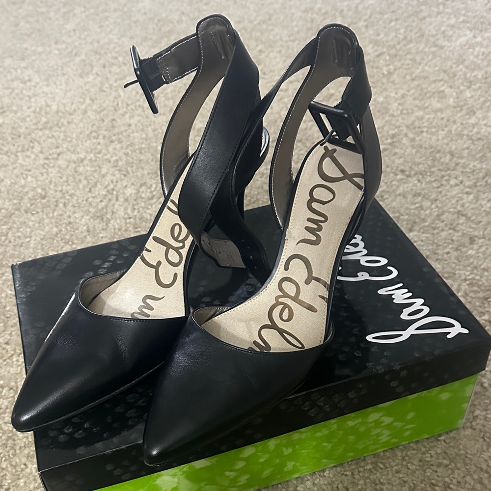 Sam Edelman Black Strappy Heels 9.5